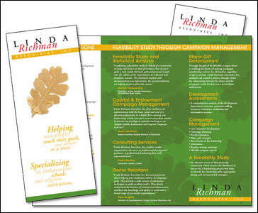 Fundraising and Financial Services Brochure Design for Linda Richman by Dynamic Digital Advertising