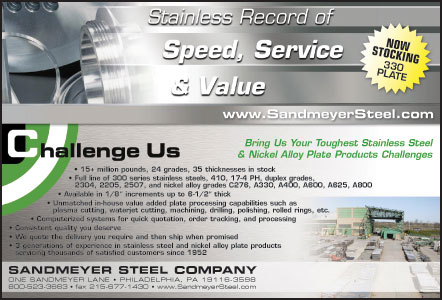 trade ad designed for Sandmeyer Steel Company