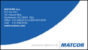 Professional Business Card Design for Matcor