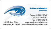 Professional Business Card Design for Metalcom Products