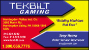 Business Card Design for Tekbilt Gaming
