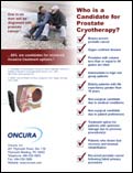 Sales Sheet for Oncura's prostate cryotherapy treament 