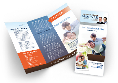 trifold brochure for the Prostate Health Seminar 