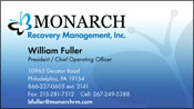 Business Card Design for Monarch Recovery Management